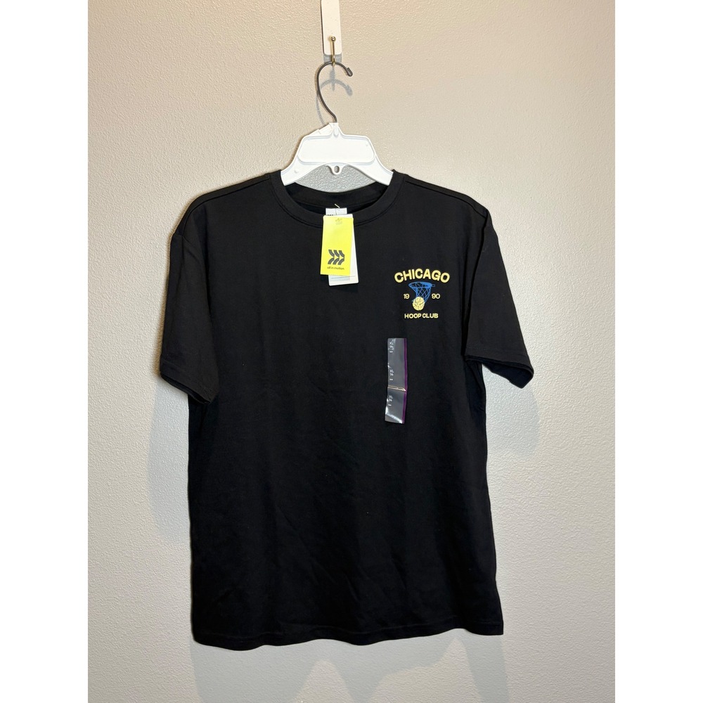 All in Motion Boys XL 14 Black Chicago Hoop Club Basketball Graphic Tee NWT
